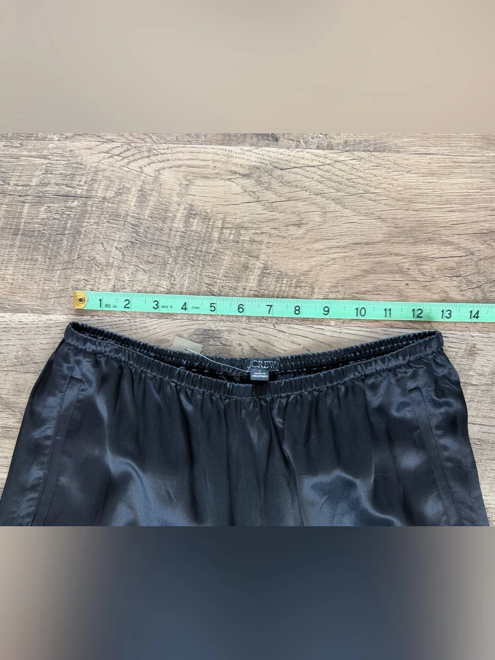 J.Crew Cosmo Pants Black Satin Wide Leg Pull On NWT Size S $158